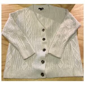 Sanctuary White Cozy Cable Knit Cardigan Women's Small- Oversized-NWOT